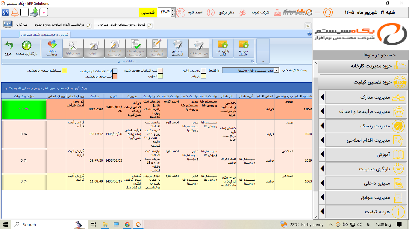 رصد وضعیت اقدامات